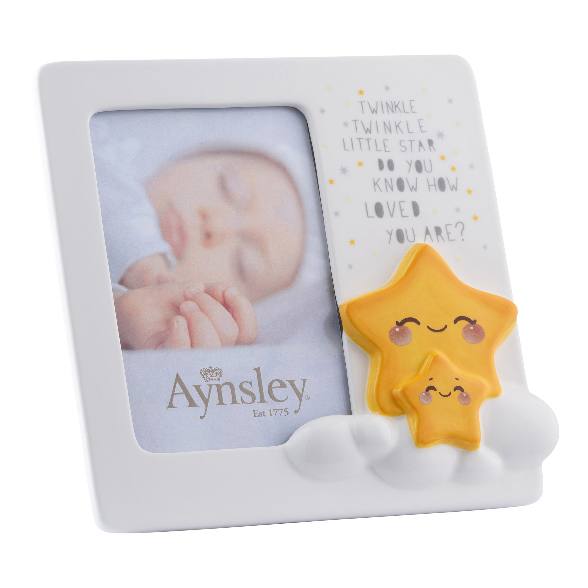 Aynsley Twinkle Twinkle Little Star Photo Frame 6"x 4" – Belleek Pottery