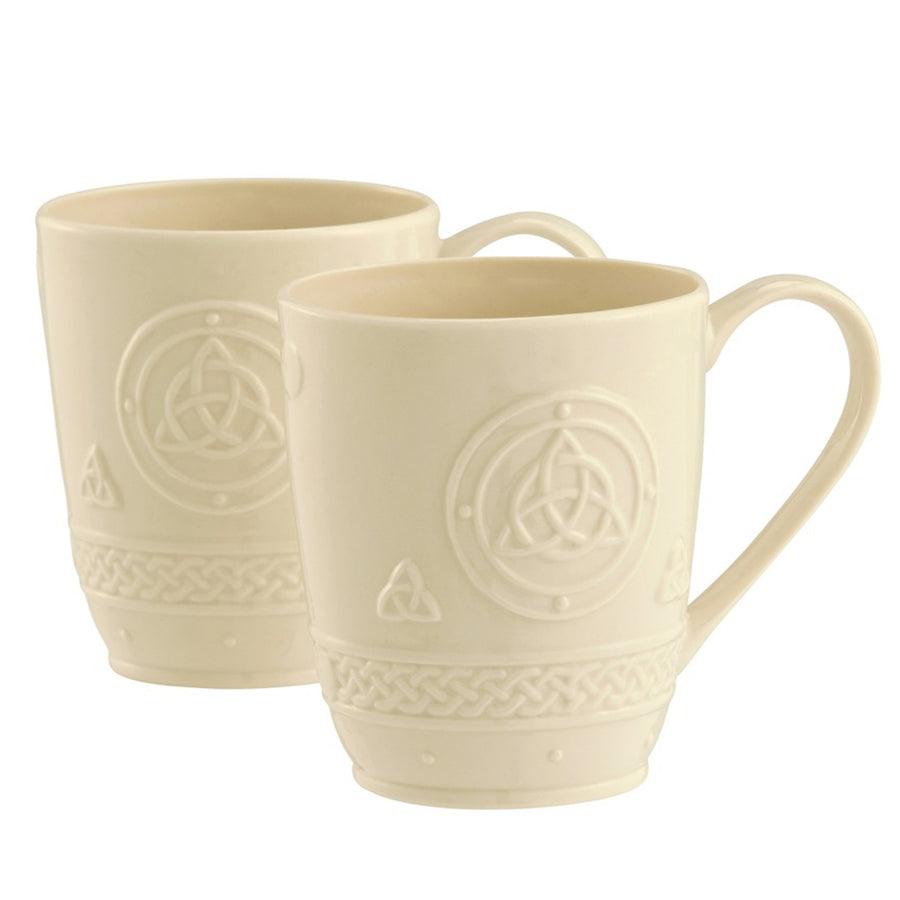 Belleek Classic Celtic 10oz Mugs Pair