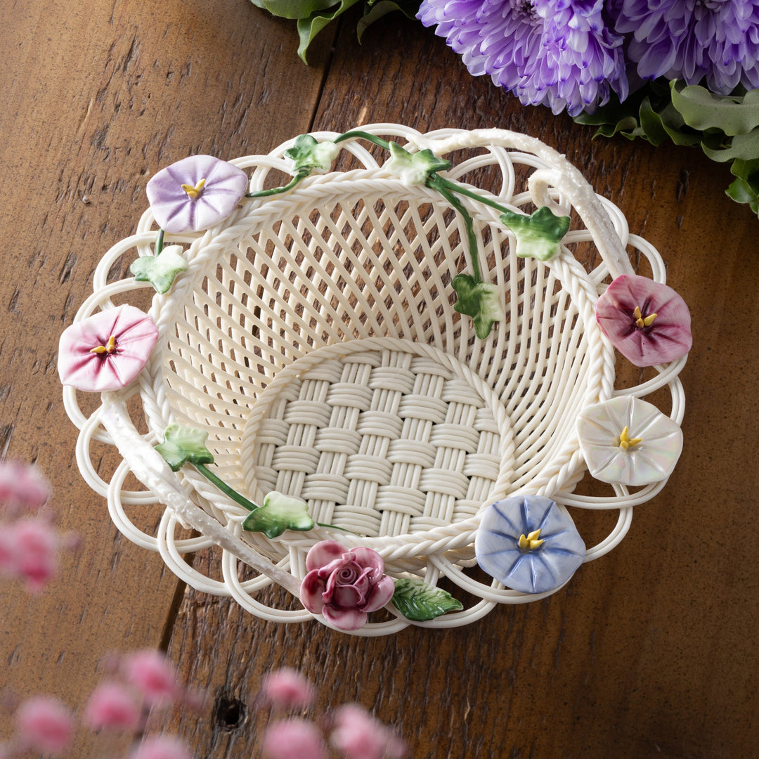 Belleek Classic Morning Glory Basket