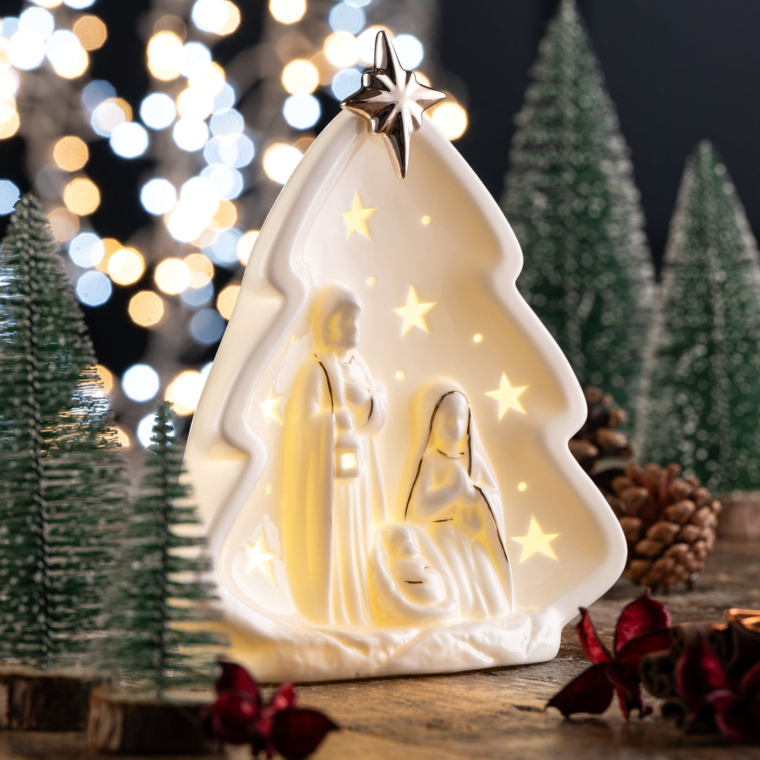 Belleek Living Nativity Tree LED