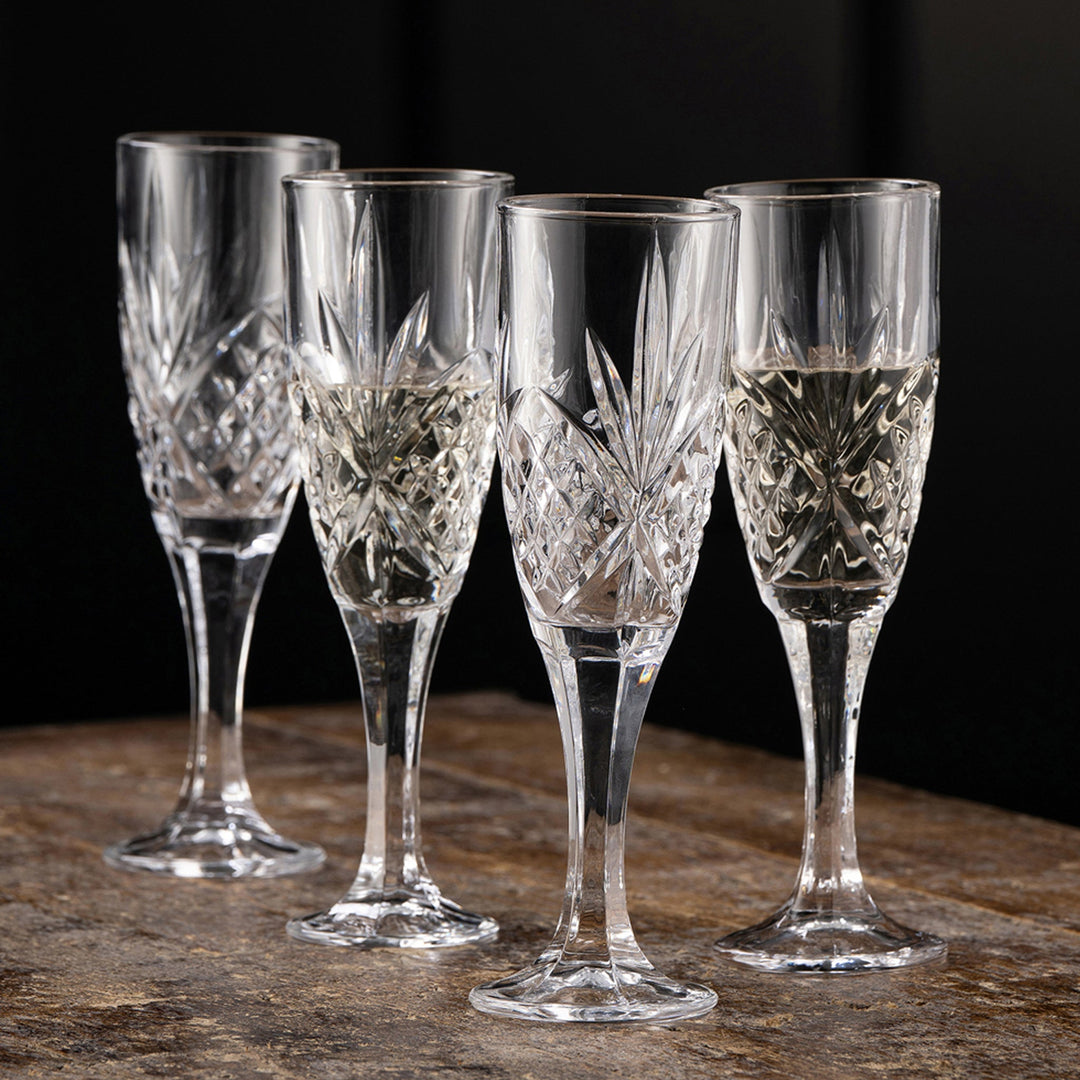 Galway Crystal Inisheer Flute Set of 4