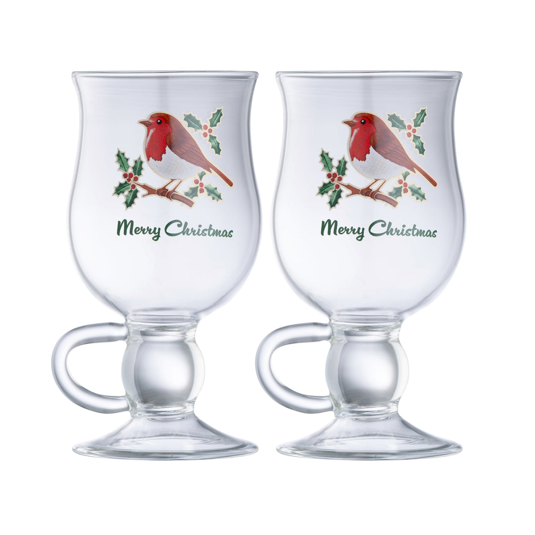 Galway Crystal Robin Irish Coffee/Latte Pair