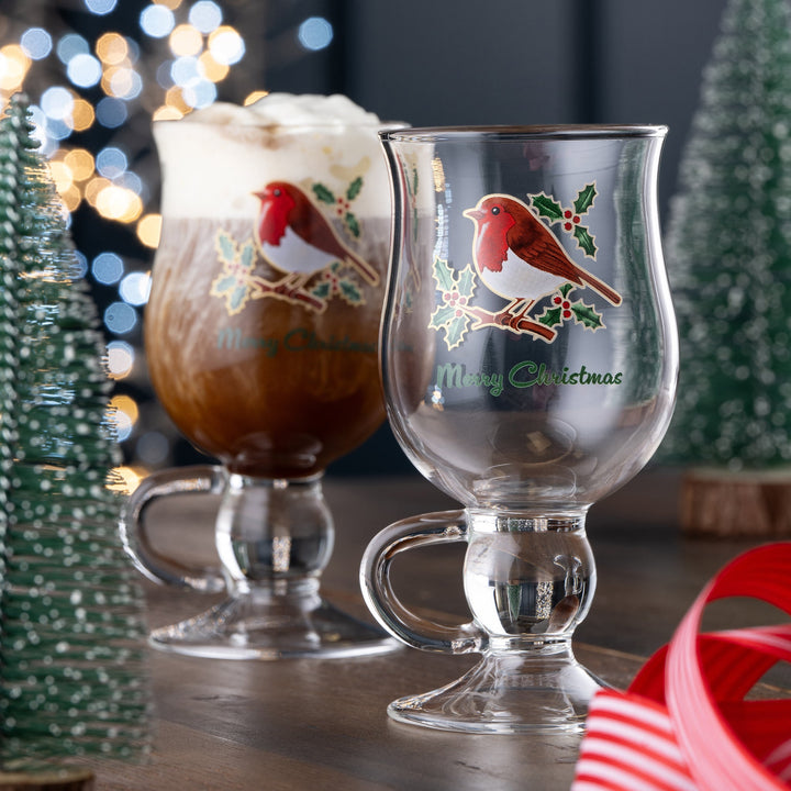 Galway Crystal Robin Irish Coffee/Latte Pair