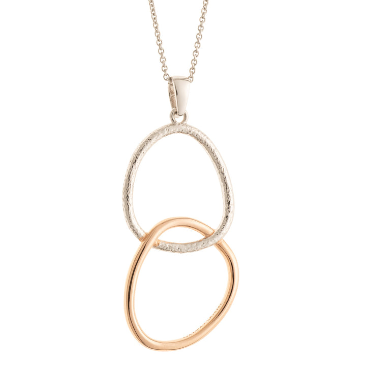 Galway Crystal Entwined Sterling Silver & Rose Gold Pendant