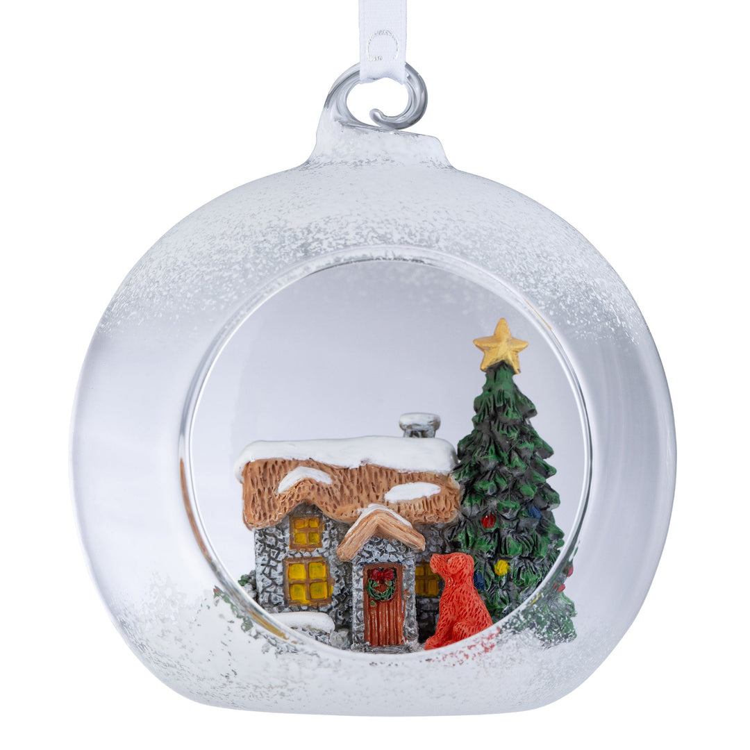 Galway Crystal Christmas Cottage Hanging Bauble