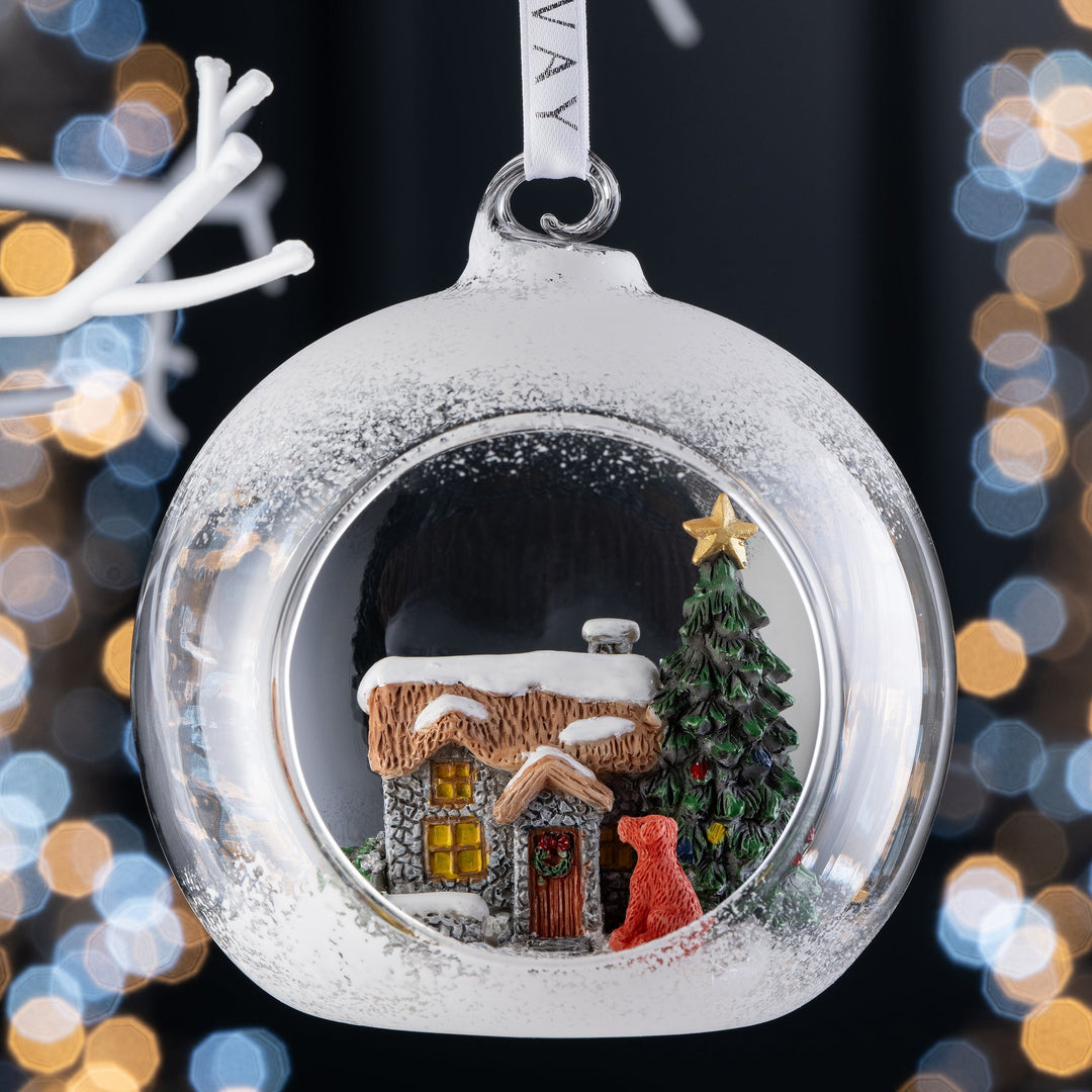 Galway Crystal Christmas Cottage Hanging Bauble