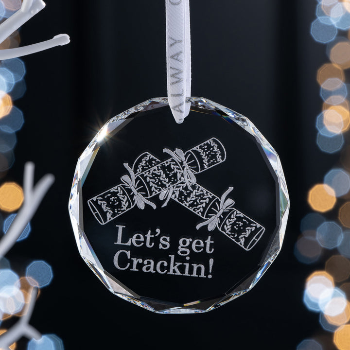 Galway Crystal Christmas Cracker Round Ornament