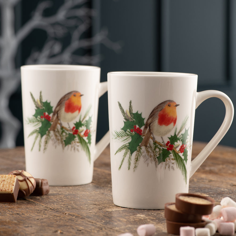 Aynsley Robin Latte Mugs Set of 2