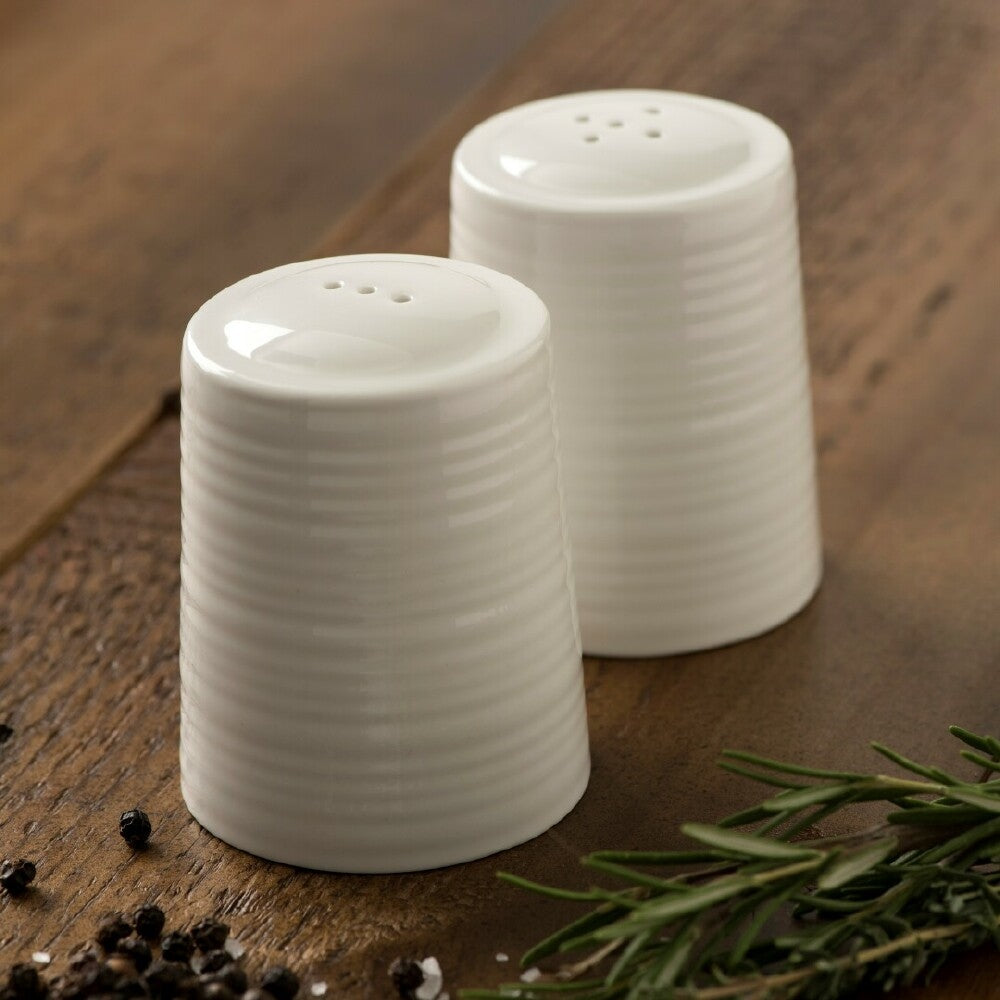 Belleek Living Ripple Salt & Pepper Set