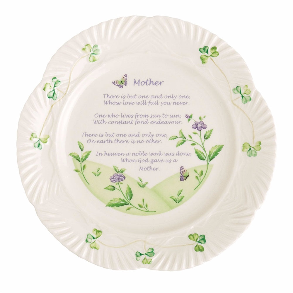 Belleek Classic Harp Mothers Blessing Plate