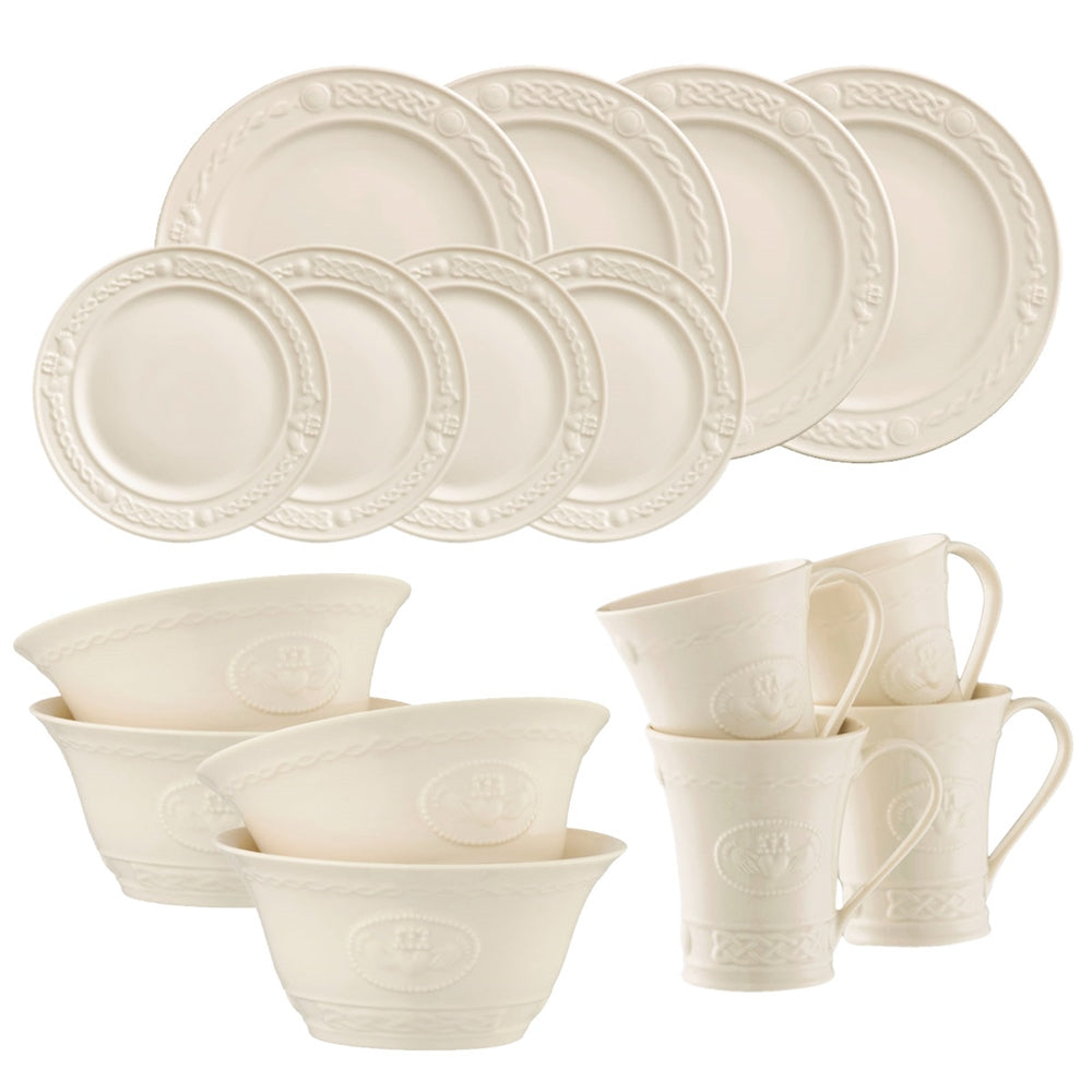 Belleek Classic Claddagh 16 Piece Dining Set