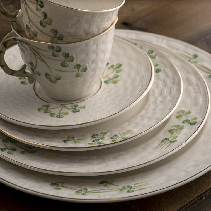 Belleek Classic 1880 - Gold Shamrock Dinner Plate