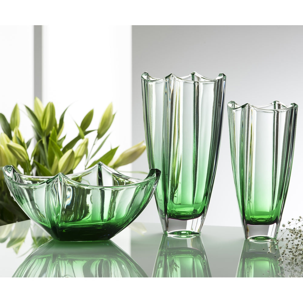 Galway-Crystal-Emerald-Dune-10"-Square-Vase