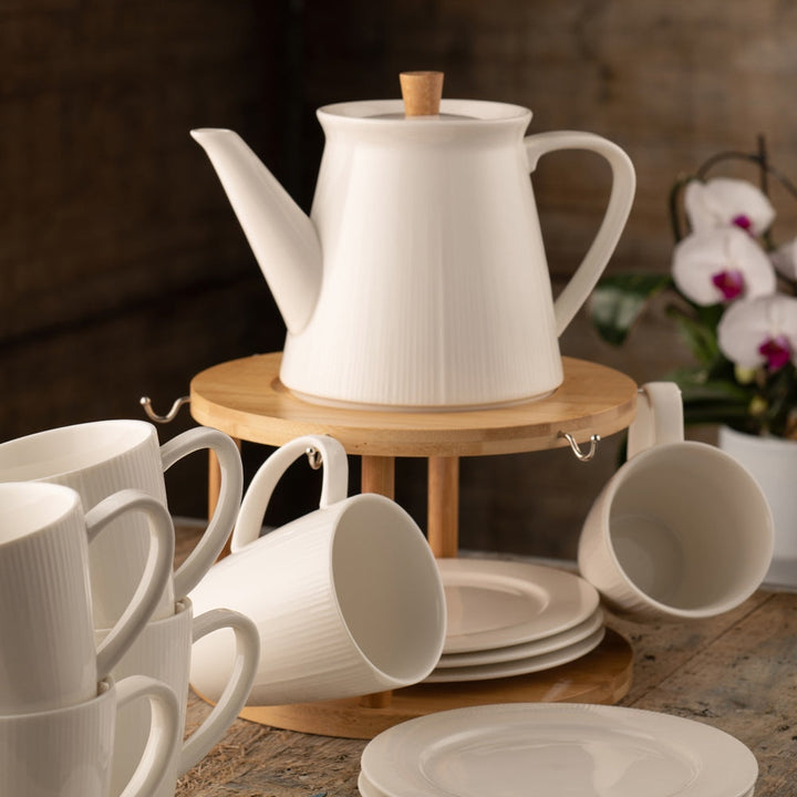 Belleek-Living-Pekoe-13-Piece-Set-&-Stand