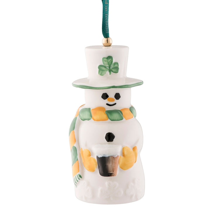 Belleek Classic Paddy Snowman Bell Ornament