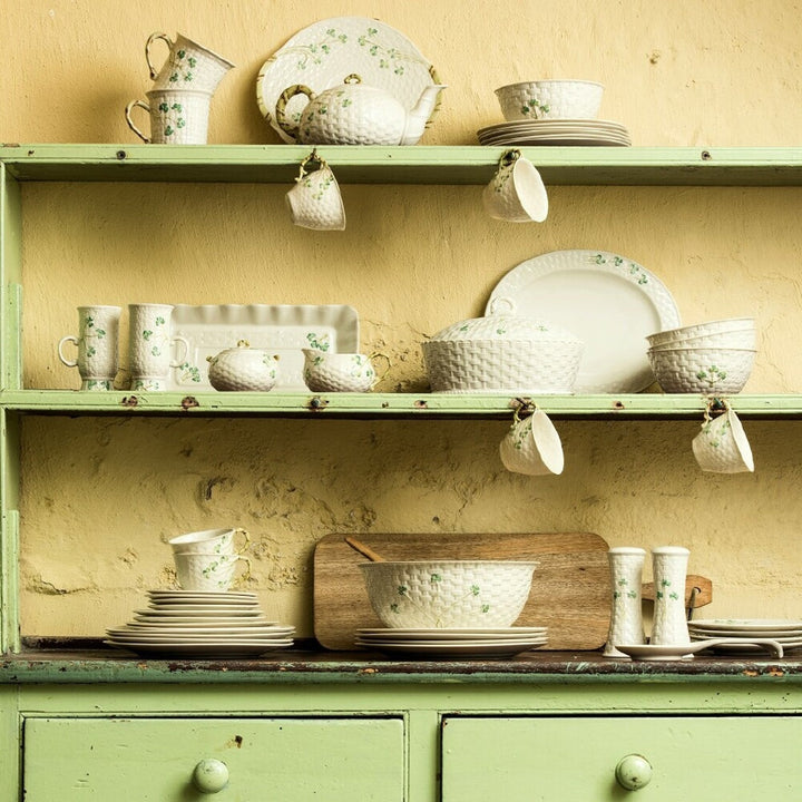 Belleek-Classic-Shamrock-Butter-Dish