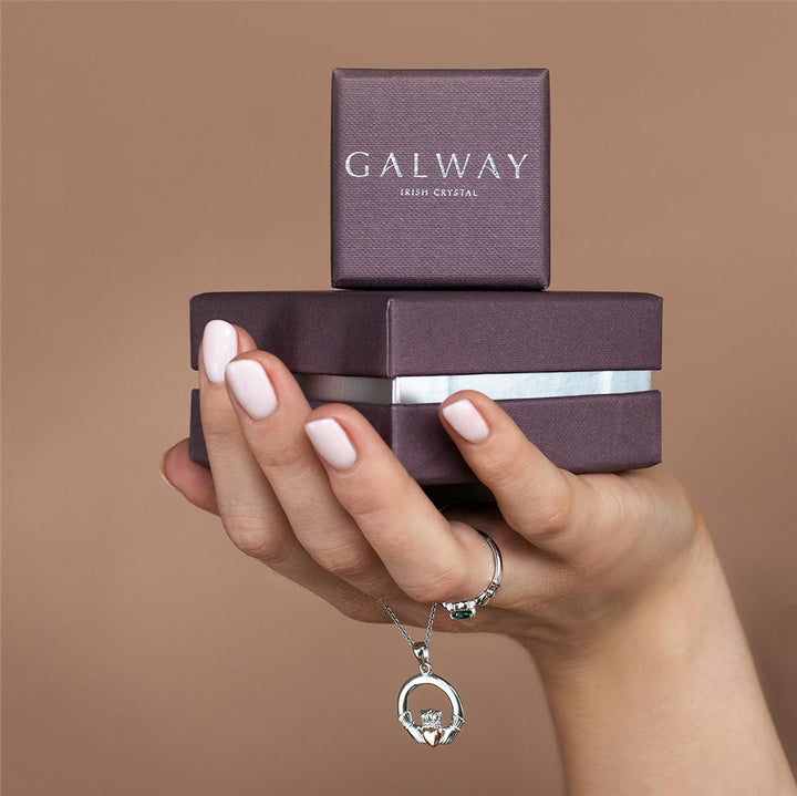 Galway Crystal Jewellery Trinity Knots & Shamrocks Rose Gold & Sterling Silver Ring