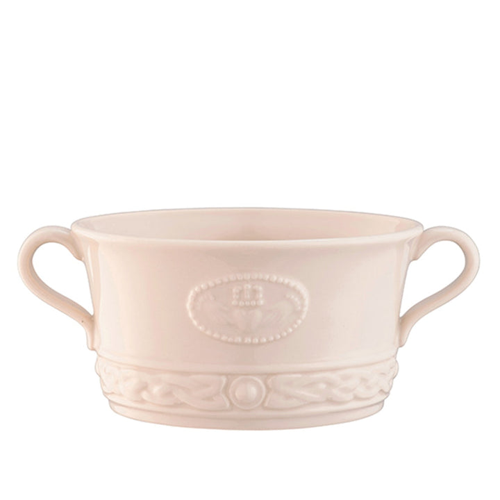 Belleek Classic Claddagh Handled Soup Bowl