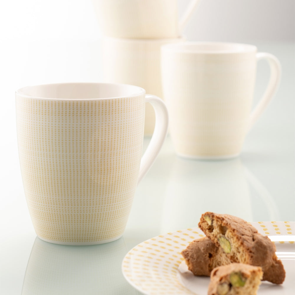 Aynsley Spots & Dots Mugs Set of 4 Mustard