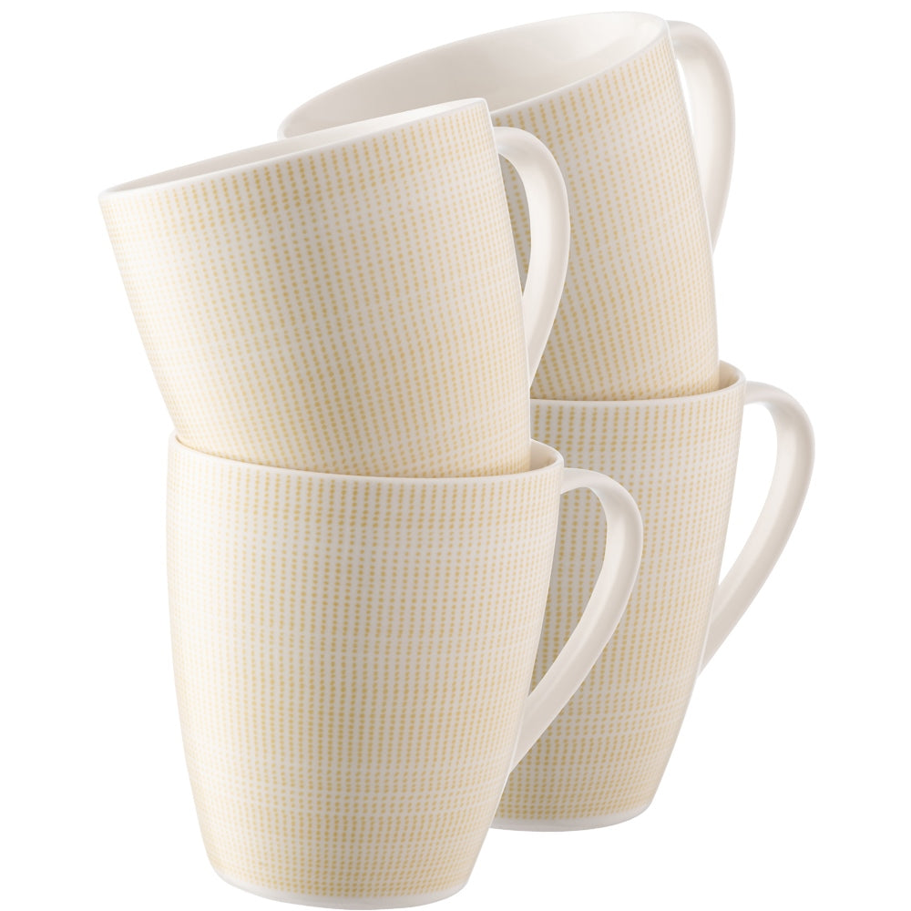 Aynsley Spots & Dots Mugs Set of 4 Mustard