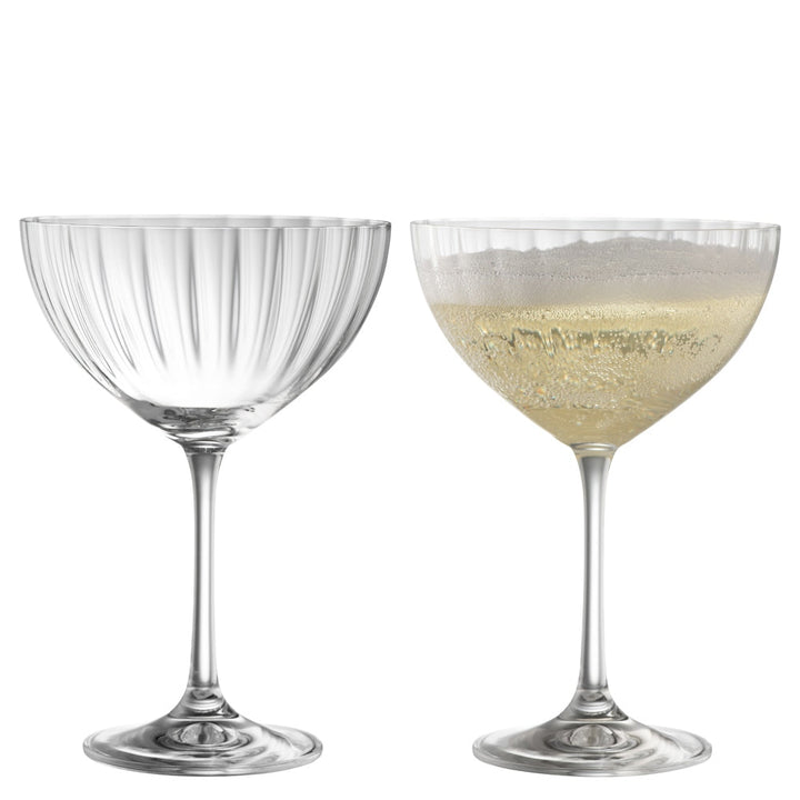 Galway Crystal Erne Saucer Champagne Pair