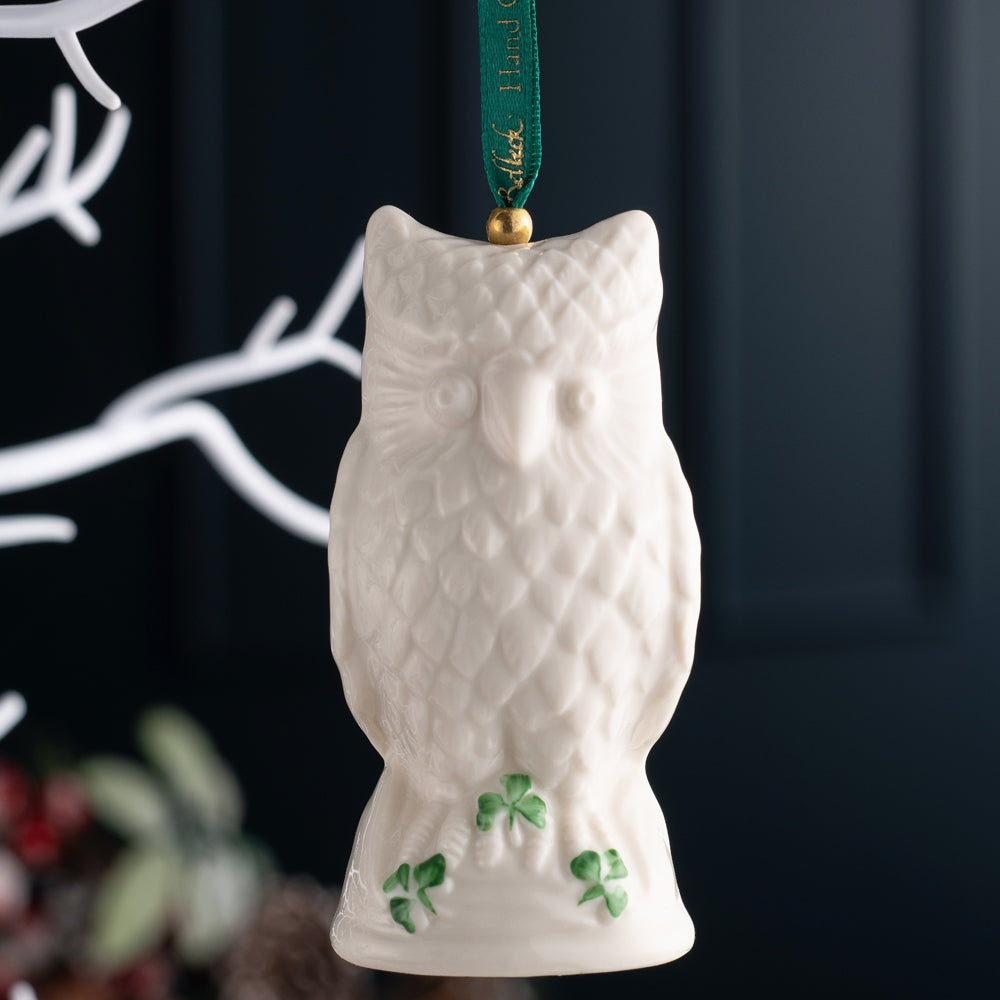 Belleek Classic Owl Ornament