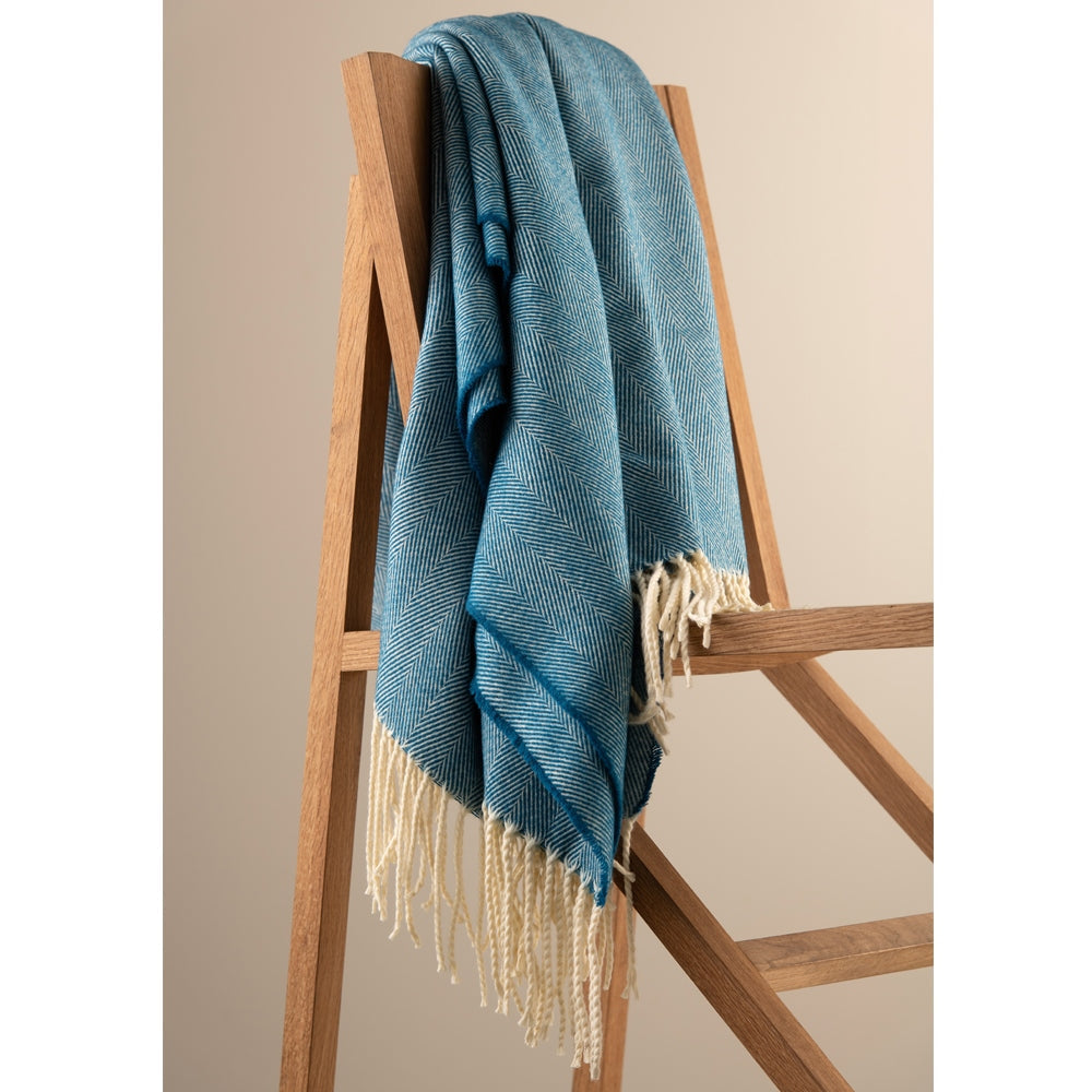 Galway-Crystal-Herringbone-Atlantic-Blue-Throw