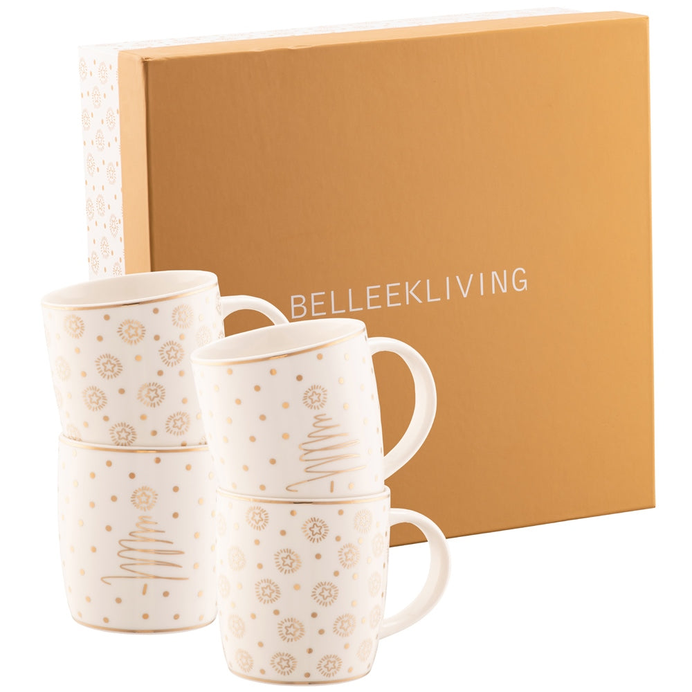 Belleek Living Merry & Bright 4 Piece Mug Set