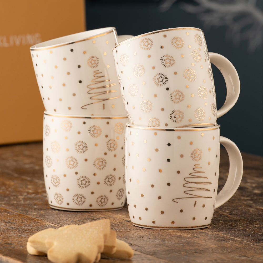 Belleek Living Merry & Bright 4 Piece Mug Set