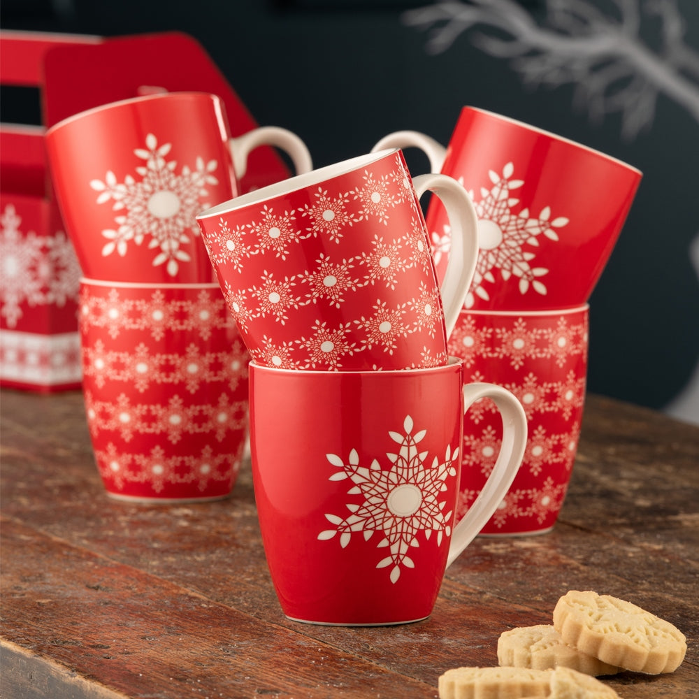 Belleek Living Snowflakes 6 Piece Mug Set