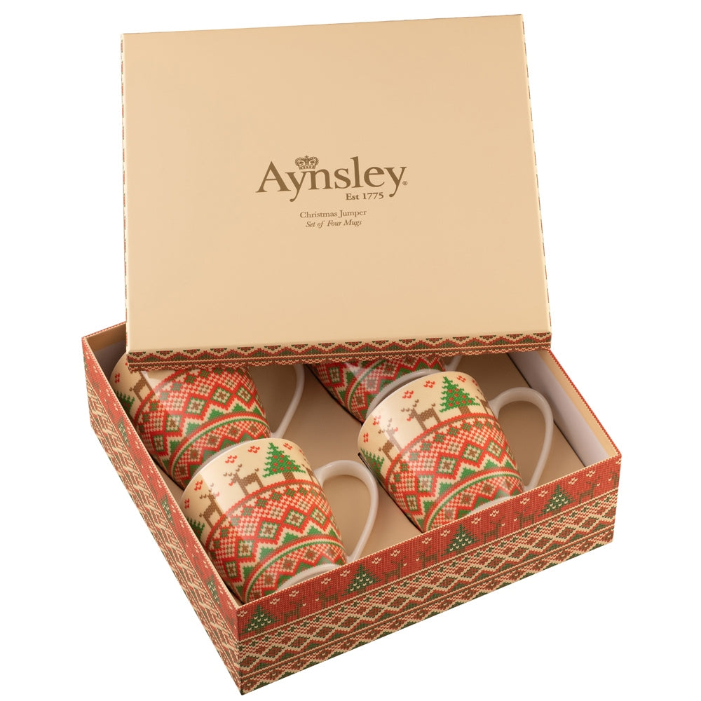 Aynsley Christmas Jumper Mugs Set of 4