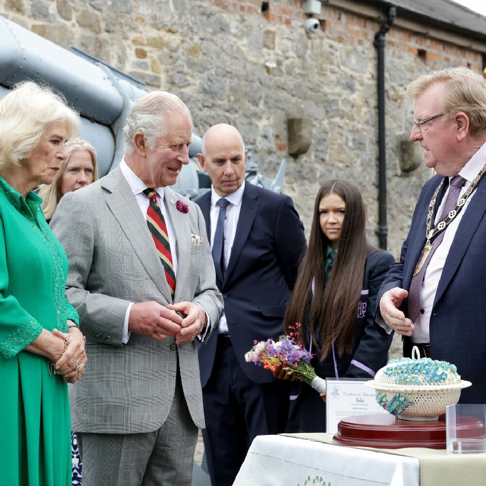 Belleek Classic King Charles III Replica Basket