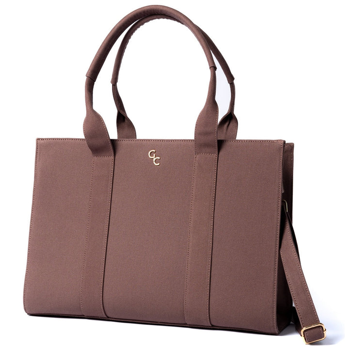 Galway Crystal Fashion XL Tote Mauve Taupe Canvas