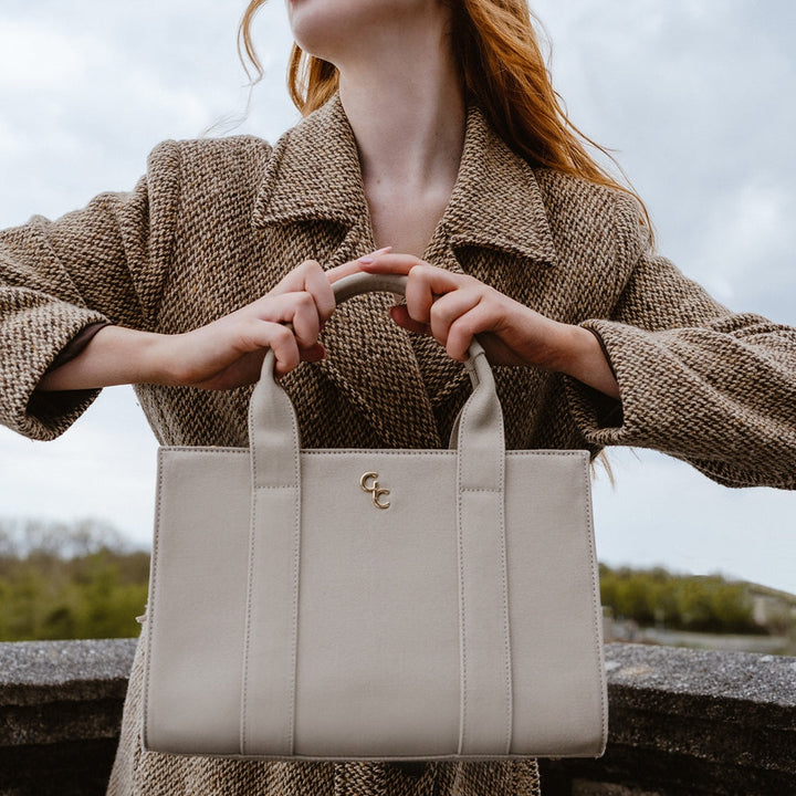 Galway Crystal Fashion Medium Tote Oat Canvas