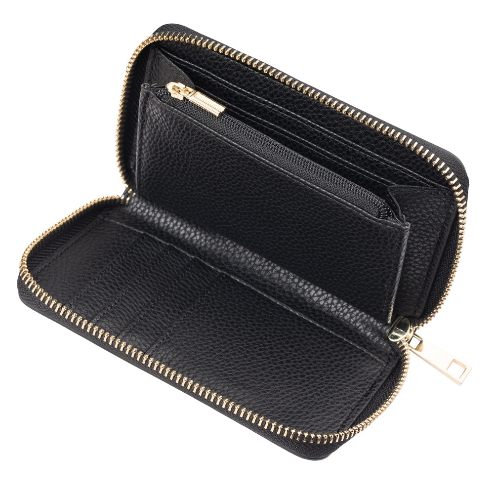 Galway Crystal Fashion Black Ladies Zip Wallet 