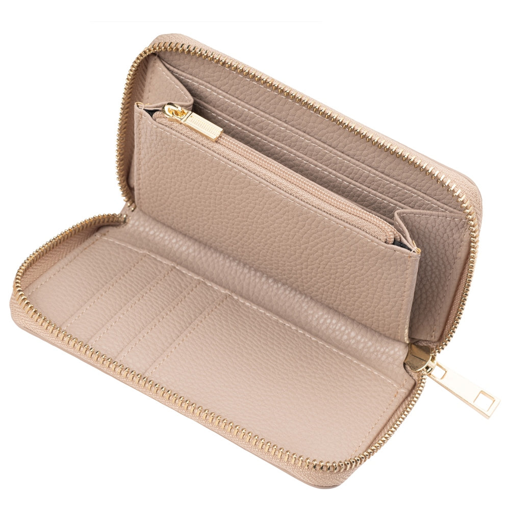 Galway Crystal Fashion Taupe Ladies Zip Wallet