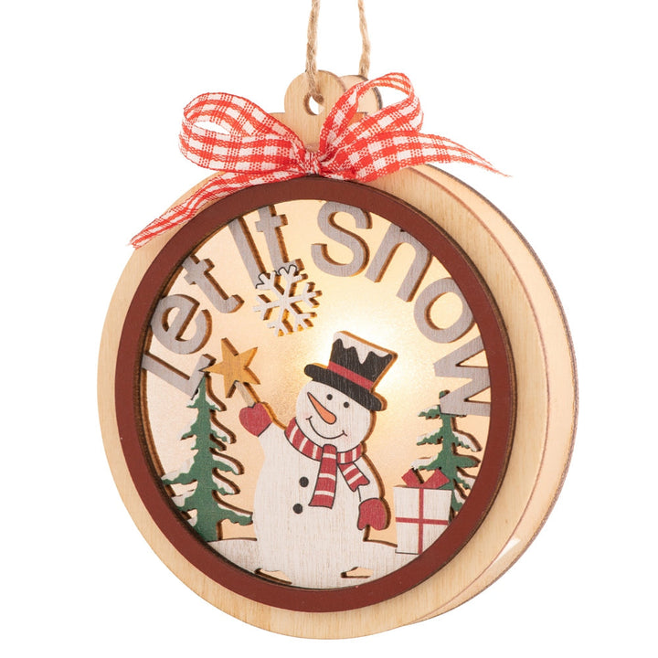 Belleek Living Let it Snow LED Wooden Ornament