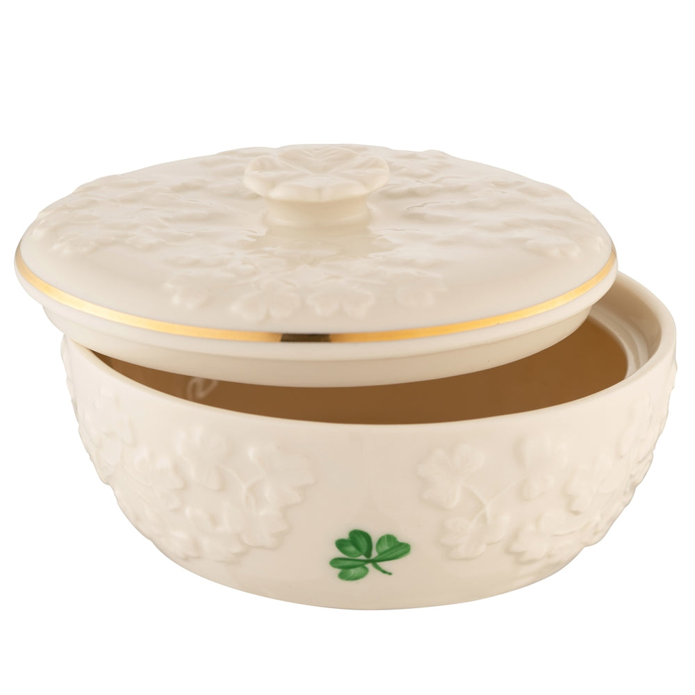 Belleek Classic Field of Shamrocks Trinket Box