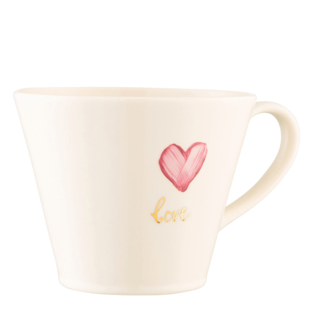 Belleek Classic Flared Mug Hand Painted - Love