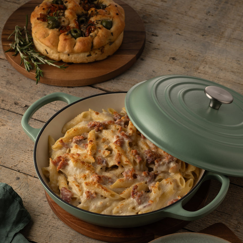 Belleek Living Cast Iron Shallow Covered Casserole