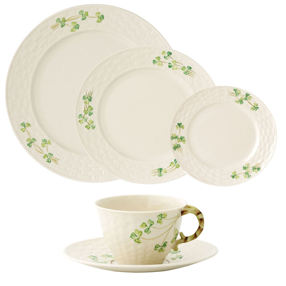 Belleek Classic Shamrock 5 Piece Dining Set